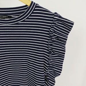 Banana Republic Tops - Banana Republic Navy Striped Ruffle Top Banana Republic Tops - Banana Republic Navy Striped Ruffle Top